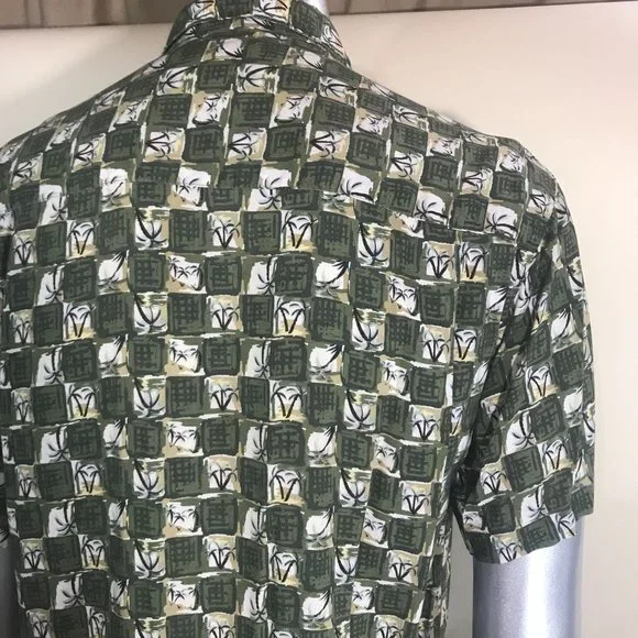 Check Tree Shirt Utility | Shirts | Utility Vintage Medium Checkered Palm Tree Green ...